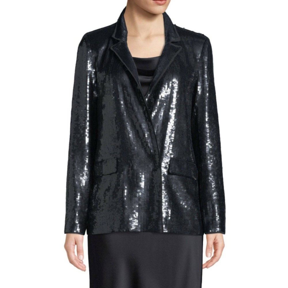 Joie Diandra Sequin Blazer Black Color Size 0 NEW